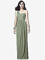 Alt View 1 Thumbnail - Sage One-Shoulder Draped Maxi Dress with Front Slit - Aeryn