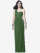 Alt View 1 Thumbnail - Vineyard Green One-Shoulder Draped Maxi Dress with Front Slit - Aeryn