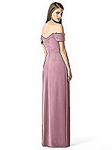 Rear View Thumbnail - Dusty Pink Off-the-Shoulder Ruched Chiffon Maxi Dress - Alessia