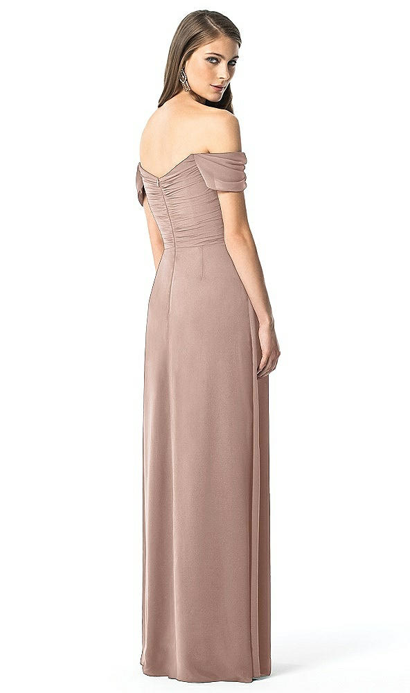 Back View - Neu Nude Off-the-Shoulder Ruched Chiffon Maxi Dress - Alessia