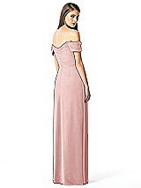 Rear View Thumbnail - Rose Off-the-Shoulder Ruched Chiffon Maxi Dress - Alessia
