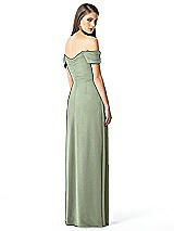 Rear View Thumbnail - Sage Off-the-Shoulder Ruched Chiffon Maxi Dress - Alessia
