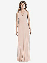 Front View Thumbnail - Cameo V-Neck Halter Chiffon Maxi Dress - Taryn