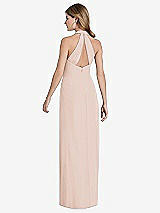 Rear View Thumbnail - Cameo V-Neck Halter Chiffon Maxi Dress - Taryn