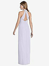 Rear View Thumbnail - Silver Dove V-Neck Halter Chiffon Maxi Dress - Taryn