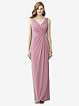 Front View Thumbnail - Dusty Pink Sleeveless Draped Faux Wrap Maxi Dress - Dahlia