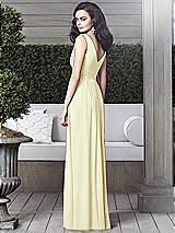Rear View Thumbnail - Butter Yellow Draped V-Neck Shirred Chiffon Maxi Dress - Ari