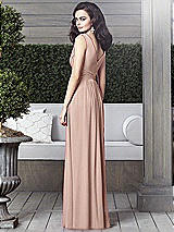 Rear View Thumbnail - Neu Nude Draped V-Neck Shirred Chiffon Maxi Dress - Ari