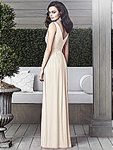 Rear View Thumbnail - Oat Draped V-Neck Shirred Chiffon Maxi Dress - Ari