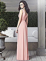 Rear View Thumbnail - Rose Draped V-Neck Shirred Chiffon Maxi Dress - Ari