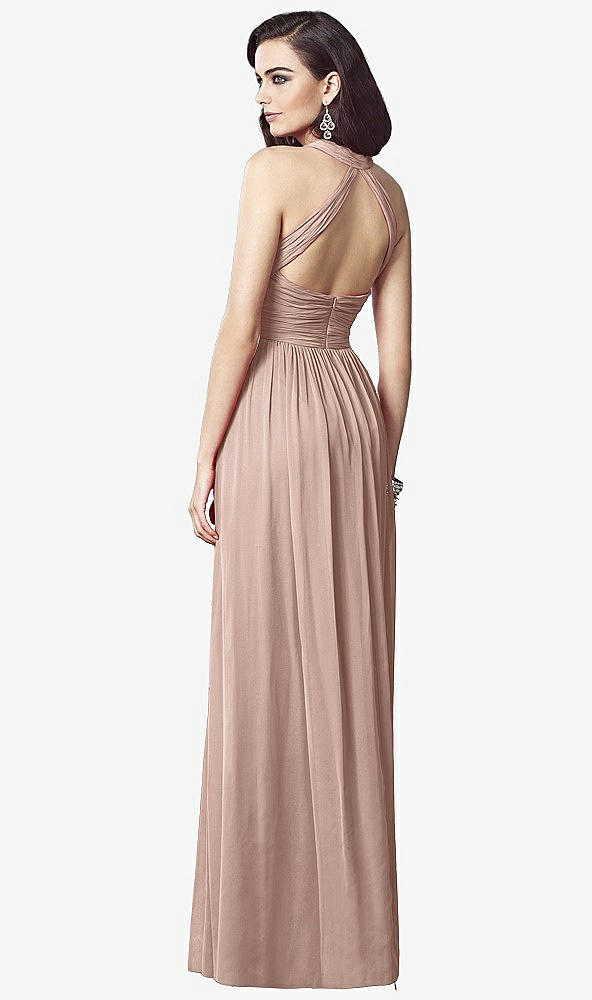 Back View - Neu Nude Ruched Halter Open-Back Maxi Dress - Jada