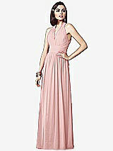 Front View Thumbnail - Rose Ruched Halter Open-Back Maxi Dress - Jada