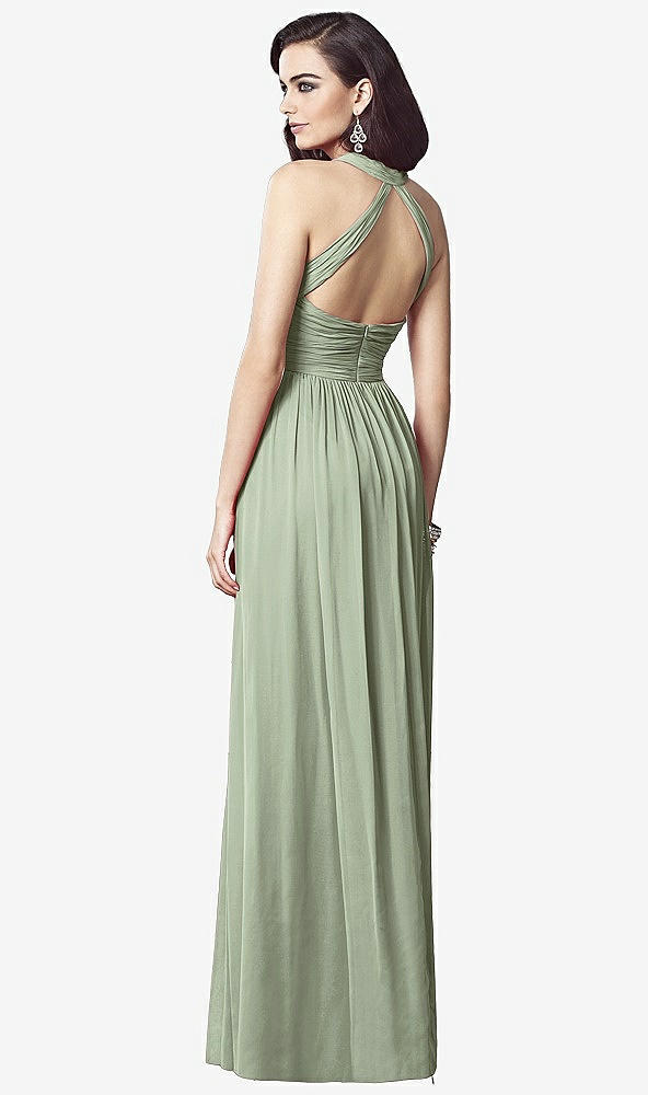 Back View - Sage Ruched Halter Open-Back Maxi Dress - Jada