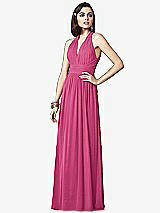 Front View Thumbnail - Tea Rose Ruched Halter Open-Back Maxi Dress - Jada