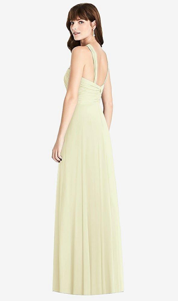 Back View - Butter Yellow Twist Halter Chiffon Maxi Dress - James