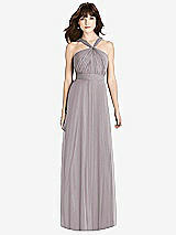 Front View Thumbnail - Cashmere Gray Twist Halter Chiffon Maxi Dress - James