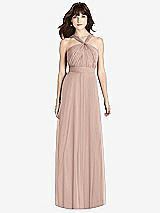 Front View Thumbnail - Neu Nude Twist Halter Chiffon Maxi Dress - James