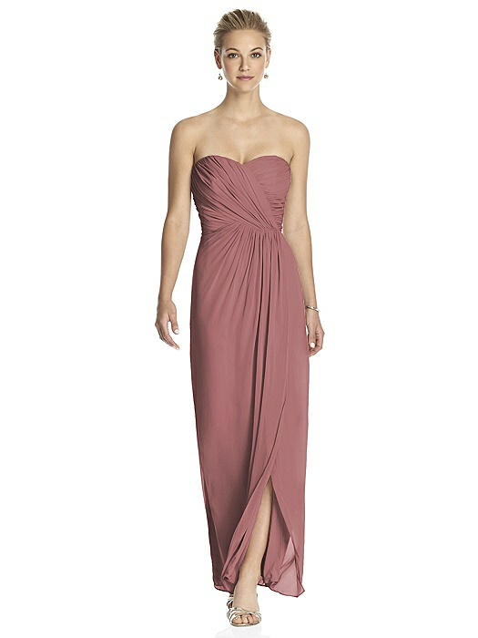 Strapless Draped Chiffon Maxi Dress - Lila