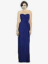 Alt View 1 Thumbnail - Cobalt Blue Strapless Draped Chiffon Maxi Dress - Lila