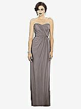 Alt View 1 Thumbnail - Cashmere Gray Strapless Draped Chiffon Maxi Dress - Lila