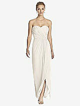 Front View Thumbnail - Ivory Strapless Draped Chiffon Maxi Dress - Lila