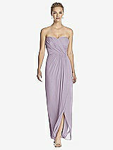 Front View Thumbnail - Lilac Haze Strapless Draped Chiffon Maxi Dress - Lila
