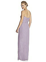 Rear View Thumbnail - Lilac Haze Strapless Draped Chiffon Maxi Dress - Lila