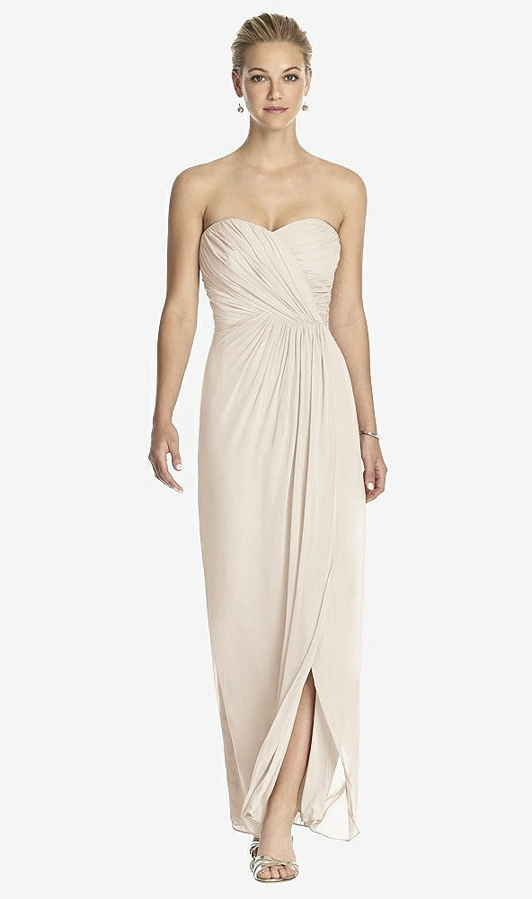 Front View - Oat Strapless Draped Chiffon Maxi Dress - Lila