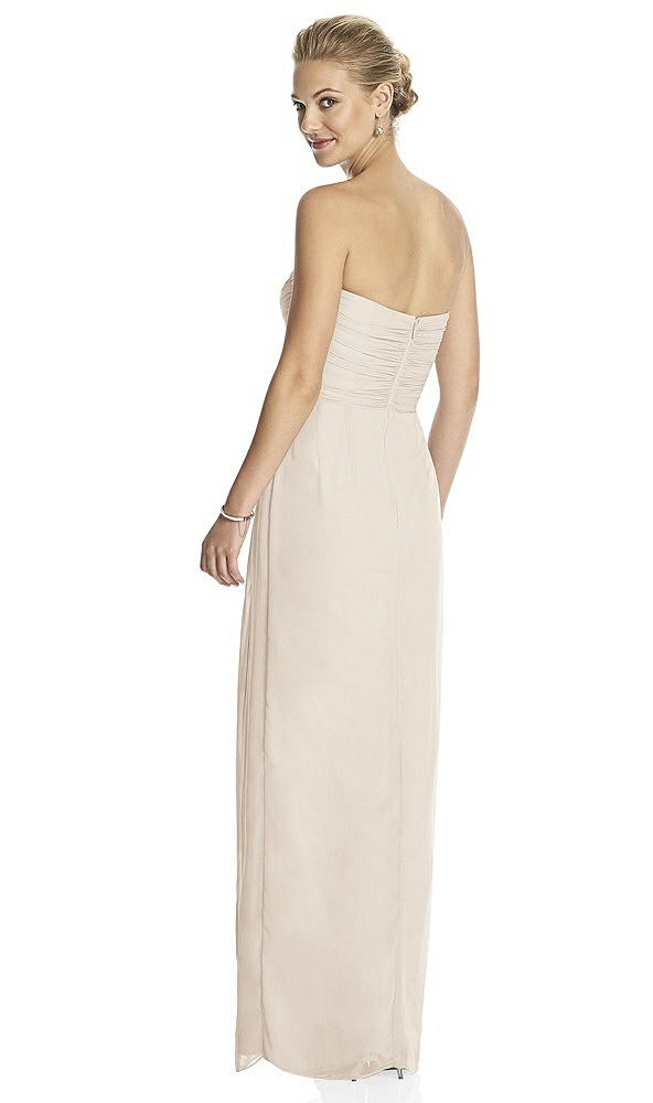 Back View - Oat Strapless Draped Chiffon Maxi Dress - Lila