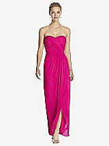 Front View Thumbnail - Think Pink Strapless Draped Chiffon Maxi Dress - Lila