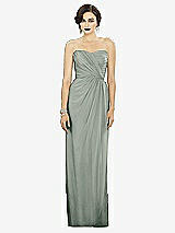 Alt View 1 Thumbnail - Willow Green Strapless Draped Chiffon Maxi Dress - Lila