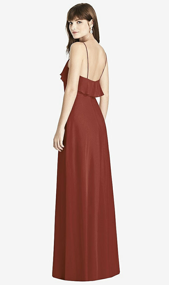 Back View - Auburn Moon Ruffle-Trimmed Backless Maxi Dress - Britt