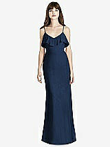 Front View Thumbnail - Midnight Navy Ruffle-Trimmed Backless Maxi Dress - Britt
