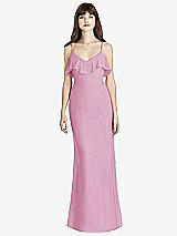 Front View Thumbnail - Powder Pink Ruffle-Trimmed Backless Maxi Dress - Britt