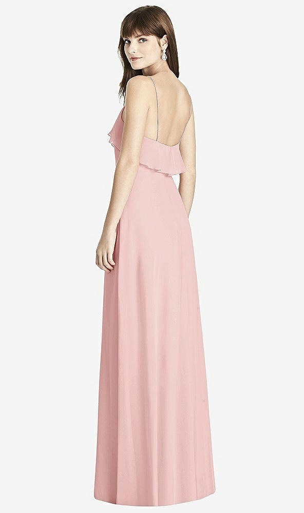 Back View - Rose Ruffle-Trimmed Backless Maxi Dress - Britt