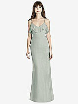 Front View Thumbnail - Willow Green Ruffle-Trimmed Backless Maxi Dress - Britt