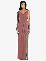 Front View Thumbnail - English Rose Lux Jersey Draped Maxi - Sena