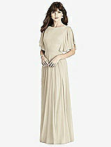 Front View Thumbnail - Champagne Split Sleeve Backless Maxi Dress - Lila