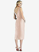 Rear View Thumbnail - Cameo Sleeveless Bow-Waist Pleated Satin Pencil Dress with Pockets