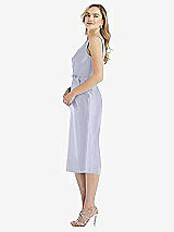 Side View Thumbnail - Silver Dove Sleeveless Bow-Waist Pleated Satin Pencil Dress with Pockets
