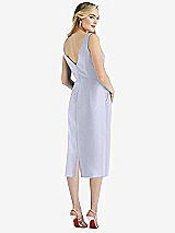 Rear View Thumbnail - Silver Dove Sleeveless Bow-Waist Pleated Satin Pencil Dress with Pockets