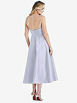 Rear View Thumbnail - Silver Dove Spaghetti Strap Full Skirt Satin Midi Dress