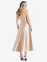 Rear View Thumbnail - Cameo Strapless Bow-Waist Full Skirt Satin Midi Dress