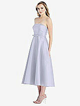 Side View Thumbnail - Silver Dove Strapless Bow-Waist Full Skirt Satin Midi Dress