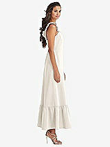 Side View Thumbnail - Ivory Ruffled Convertible Sleeve Midi Dress