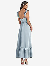Rear View Thumbnail - Mist Ruffled Convertible Sleeve Midi Dress