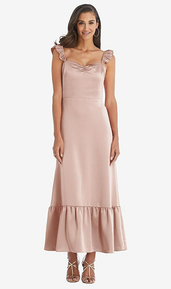 Front View - Toasted Sugar Ruffled Convertible Sleeve Midi Dress
