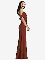 Alt View 2 Thumbnail - Auburn Moon One-Shoulder Draped Cuff Maxi Dress with Front Slit