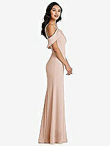 Alt View 2 Thumbnail - Cameo One-Shoulder Draped Cuff Maxi Dress with Front Slit