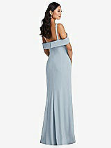 Alt View 3 Thumbnail - Mist One-Shoulder Draped Cuff Maxi Dress with Front Slit